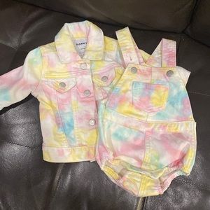 Tie Dye Denim Jacket & Romper Set